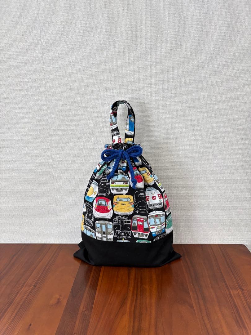 電車顔柄×新幹線　ハンドメイド　レッスンバッグ　入園入学準備　小鉄　男の子　5点