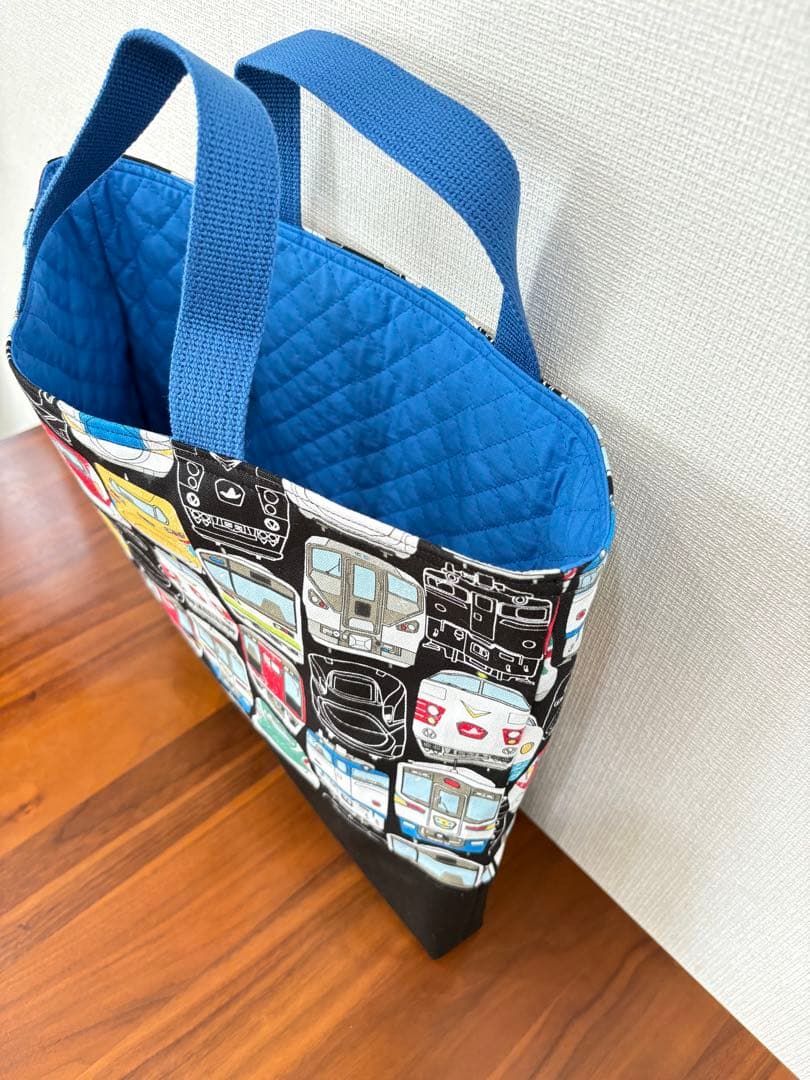 電車顔柄×新幹線　ハンドメイド　レッスンバッグ　入園入学準備　小鉄　男の子　5点