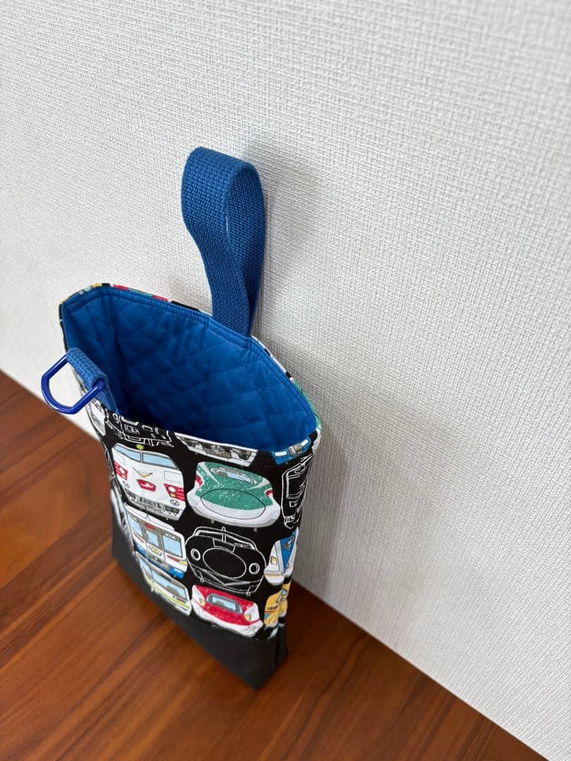 電車顔柄×新幹線　ハンドメイド　レッスンバッグ　入園入学準備　小鉄　男の子　5点