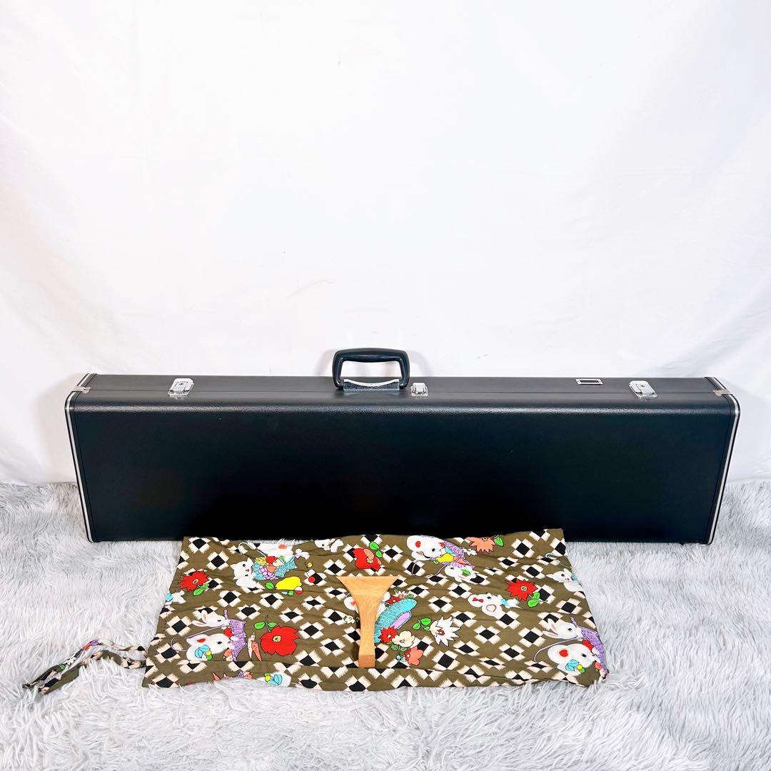 長唄三味線　細棹　花梨　丸打胴　本皮　皮破れなし　天神欠けなし　初心者オススメ