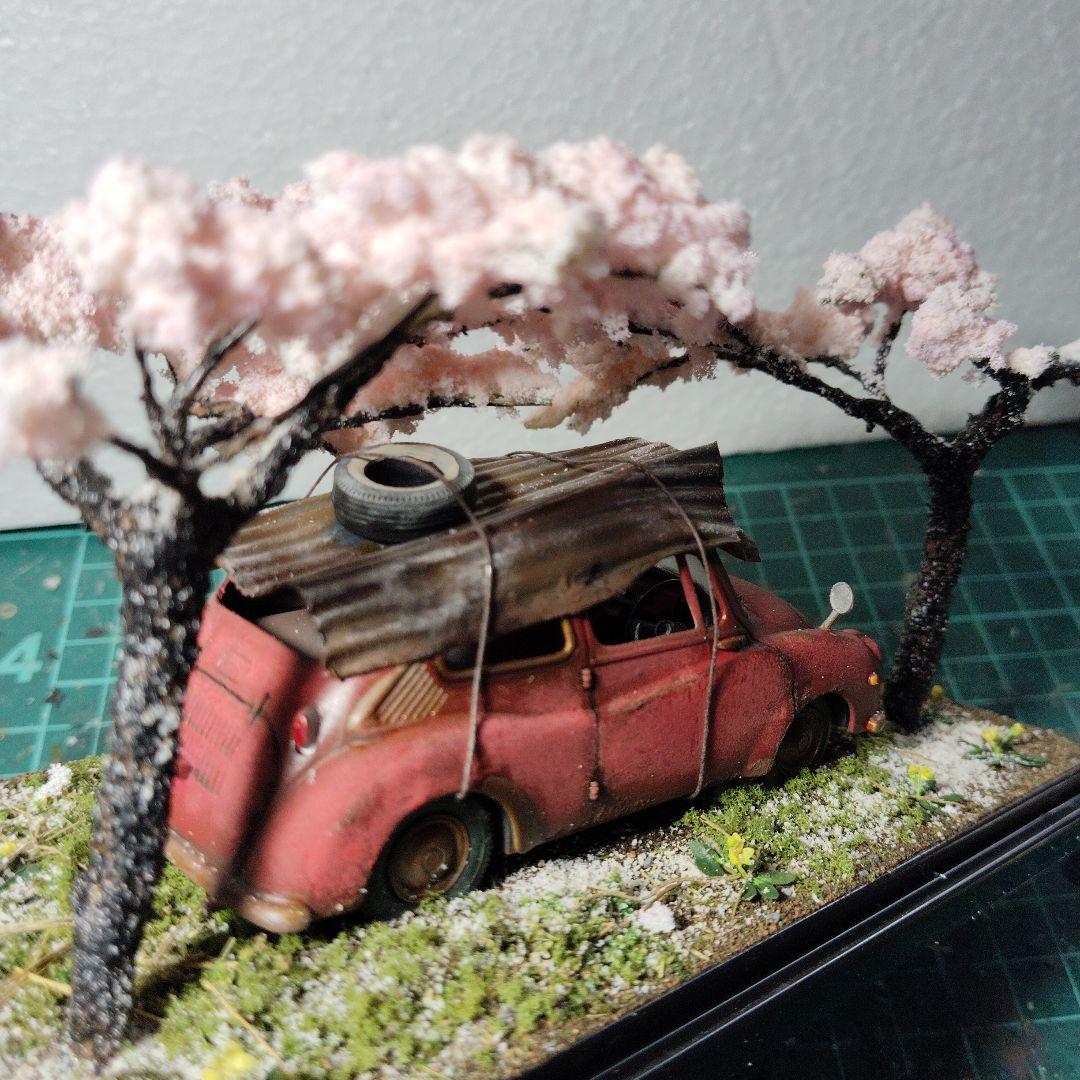 ジョニーさん確認用　旧アリイ　1/32スバル360 廃車ジオラマ