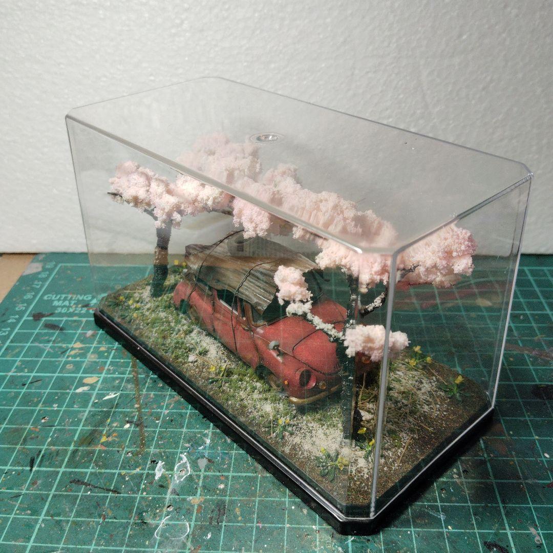 ジョニーさん確認用　旧アリイ　1/32スバル360 廃車ジオラマ