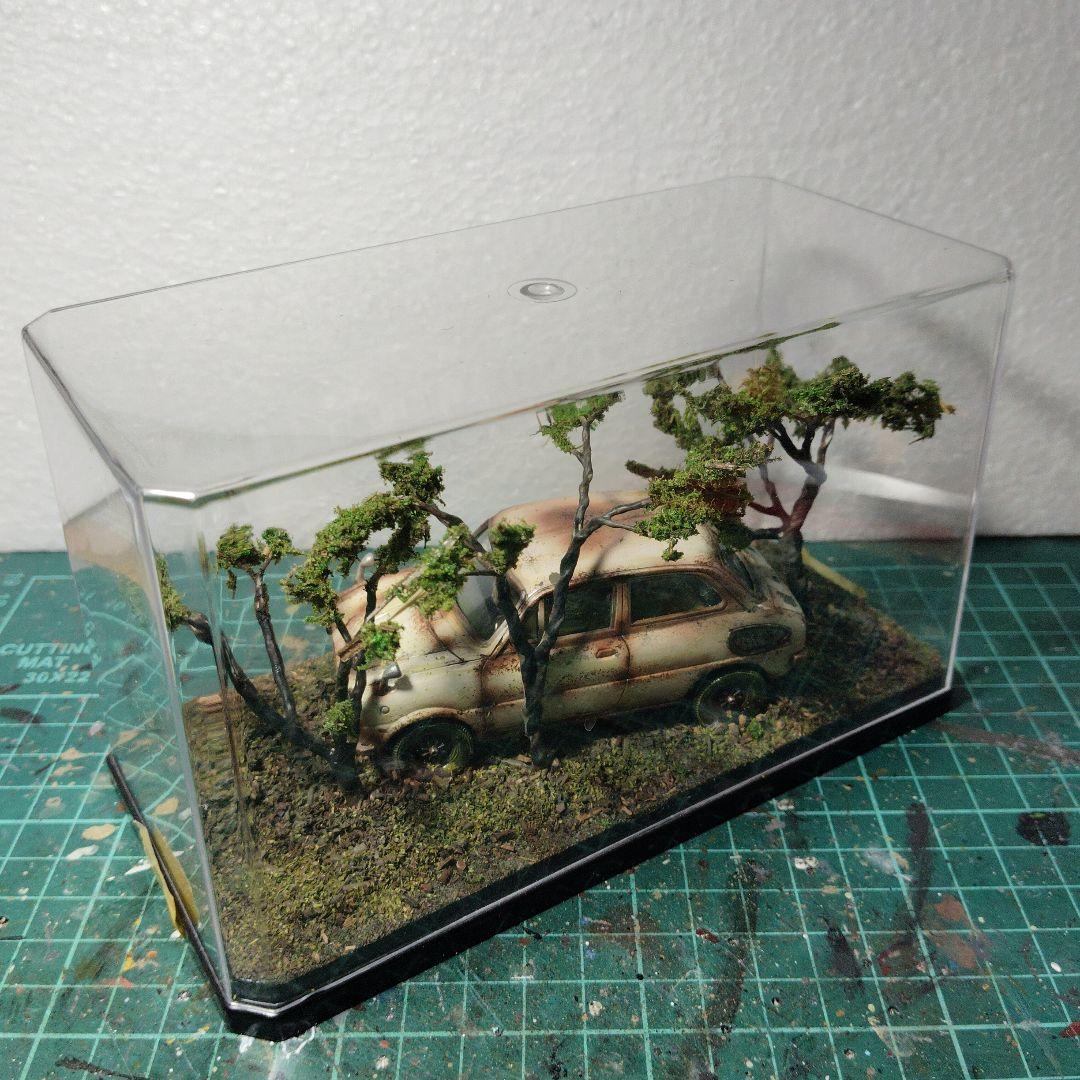 ジョニーさん確認用　旧アリイ　1/32スバル360 廃車ジオラマ