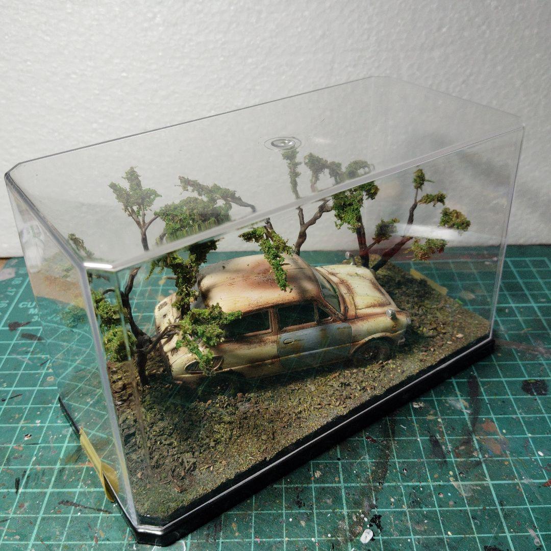 ジョニーさん確認用　旧アリイ　1/32スバル360 廃車ジオラマ