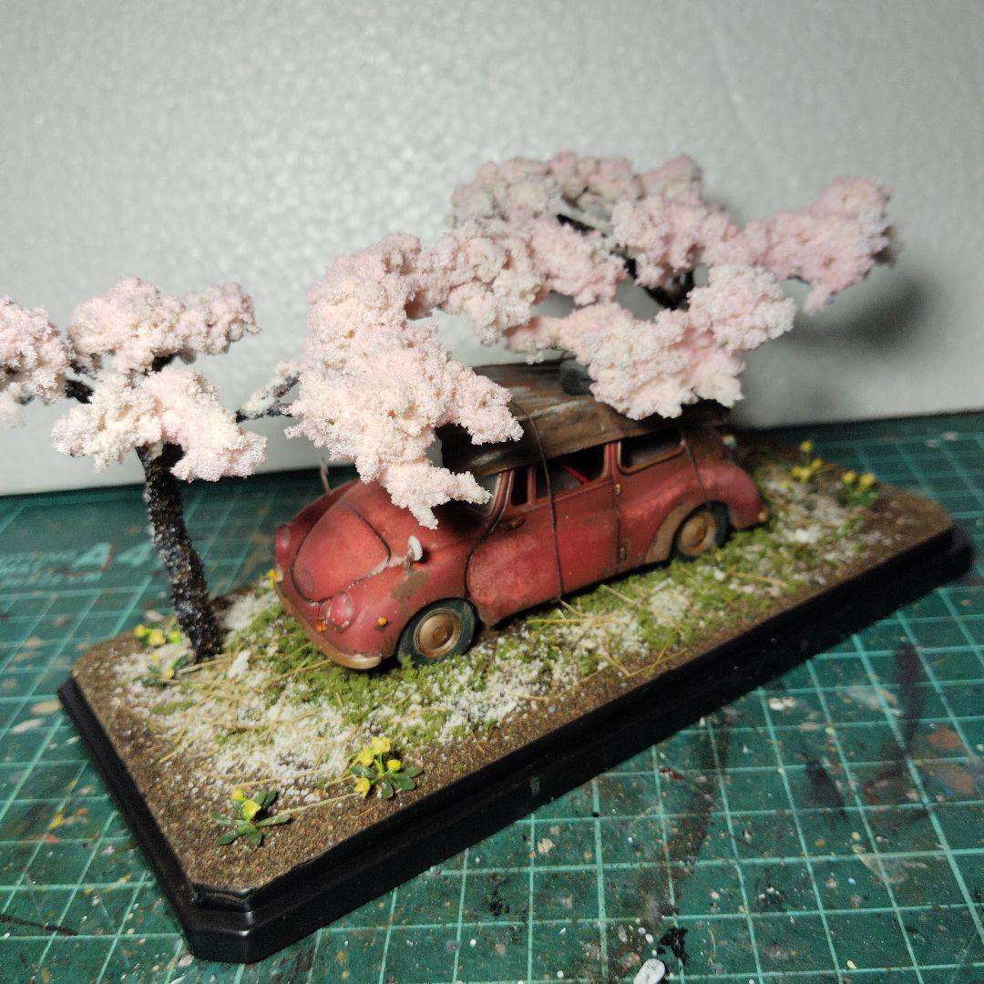 ジョニーさん確認用　旧アリイ　1/32スバル360 廃車ジオラマ