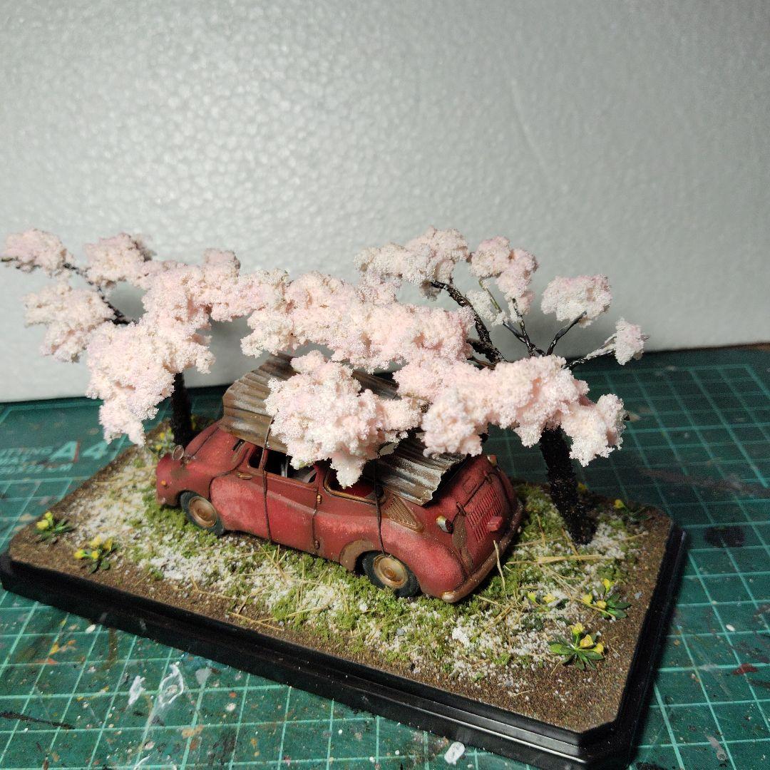 ジョニーさん確認用　旧アリイ　1/32スバル360 廃車ジオラマ