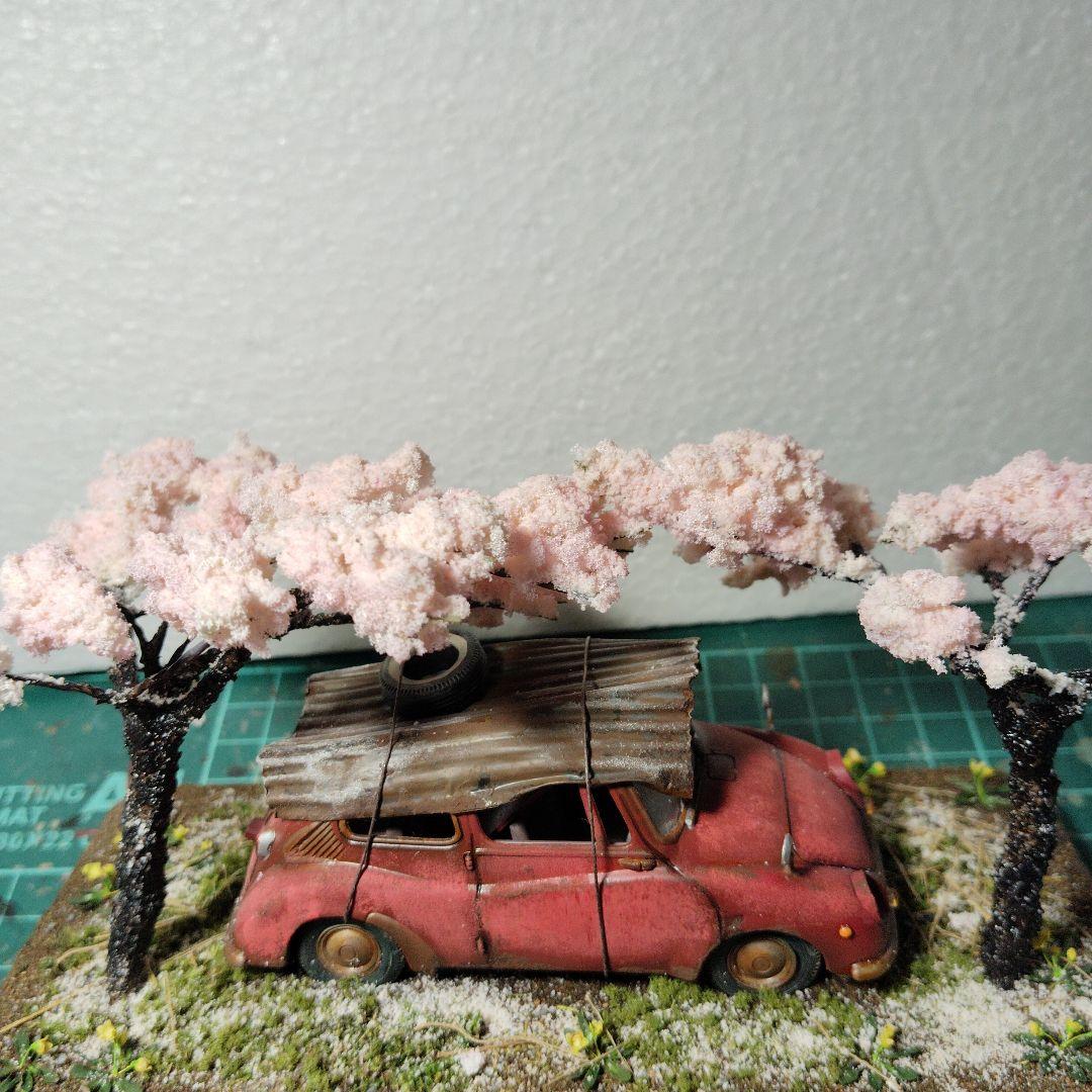 ジョニーさん確認用　旧アリイ　1/32スバル360 廃車ジオラマ