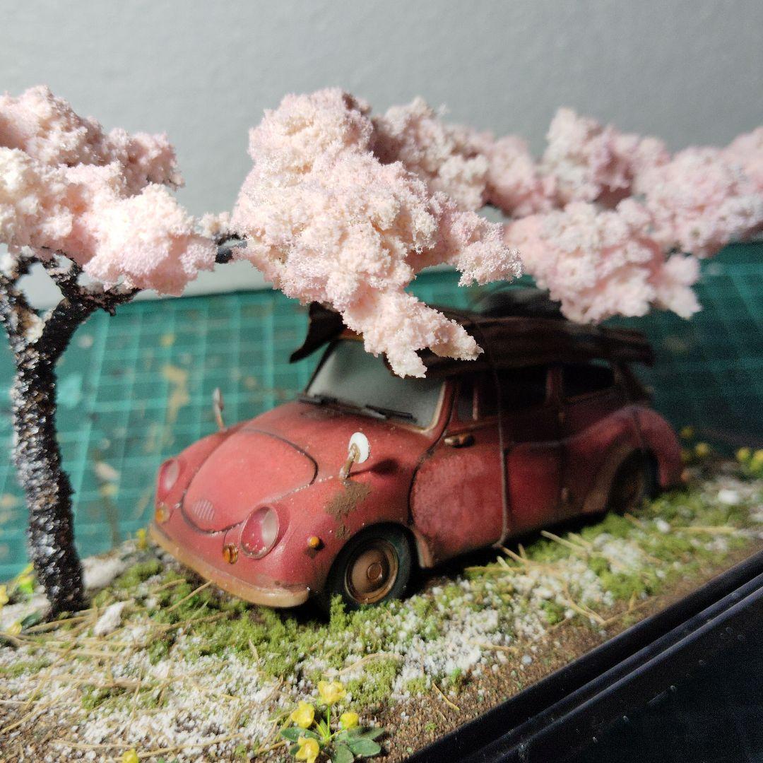 ジョニーさん確認用　旧アリイ　1/32スバル360 廃車ジオラマ