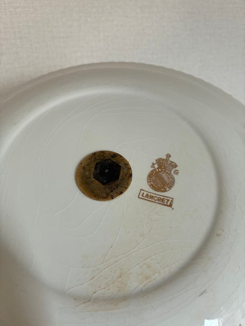 フランス　アンティーク　3段　ケーキスタンド 陶器製 アフタヌーンティー