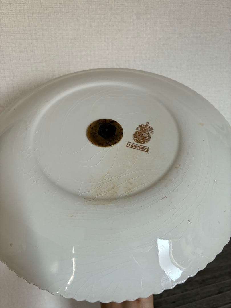 フランス　アンティーク　3段　ケーキスタンド 陶器製 アフタヌーンティー