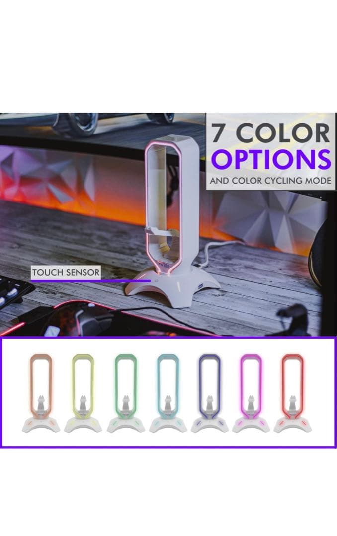 Tilted Nation RGBヘッドセットスタンド - 3イン1 ゲーム