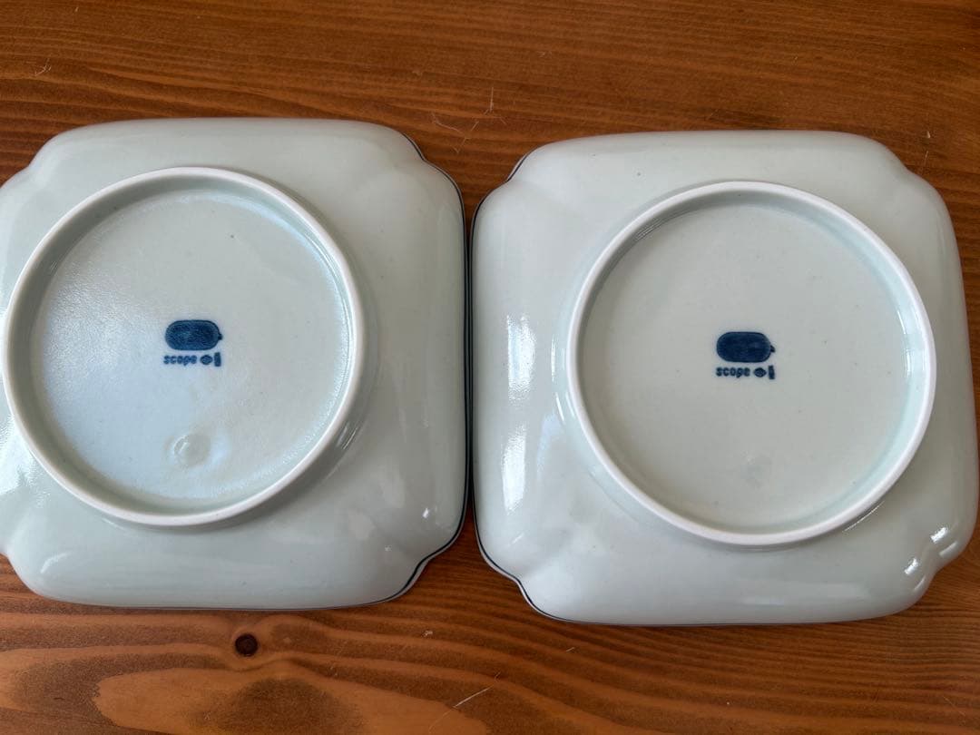 scopeヒラヒラ 木瓜角皿 ２枚