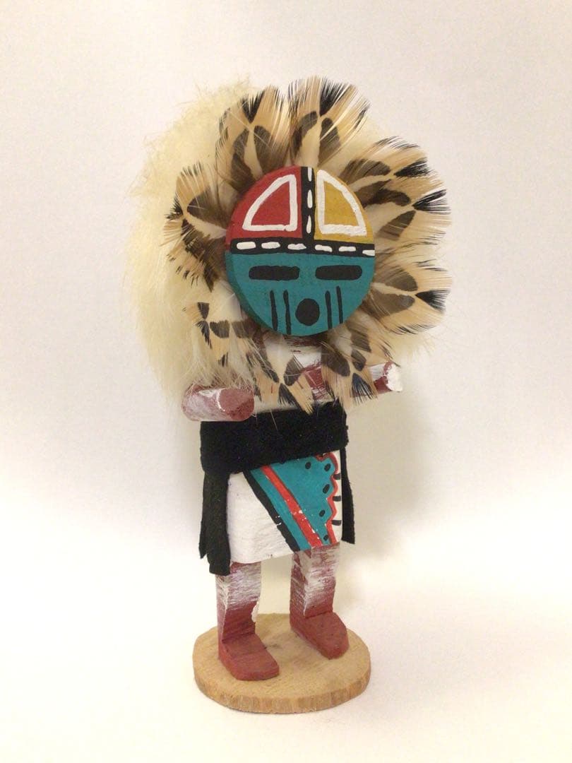 ナバホ族 Iaris Jim作 サンフェイスカチーナ★インディアンジュエリー