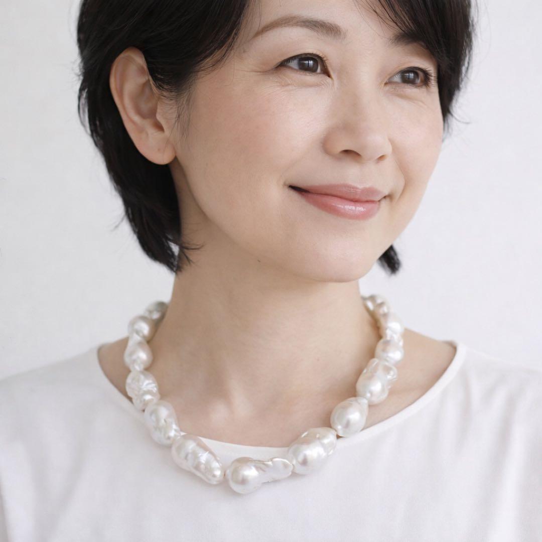 オイスターパール淡水パール美品オイスターパールネックレスNO25-2506