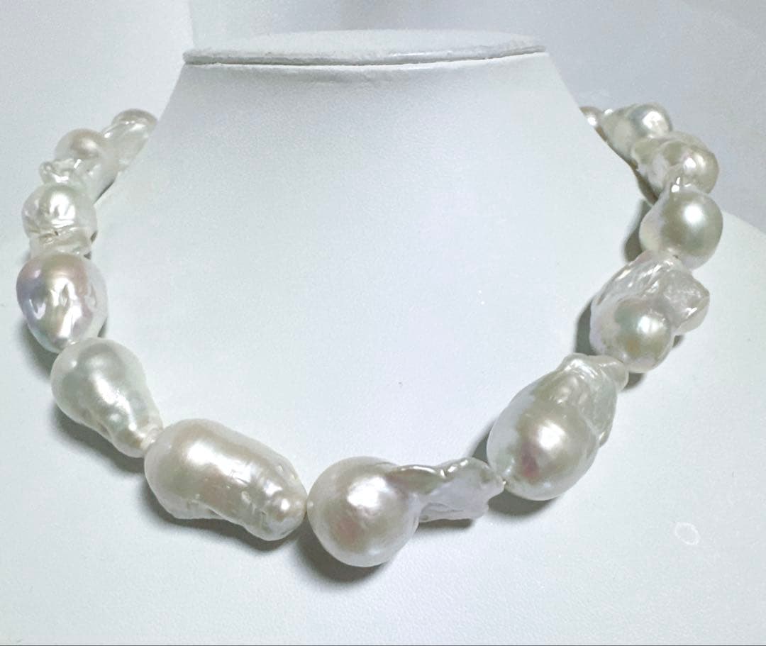 オイスターパール淡水パール美品オイスターパールネックレスNO25-2506
