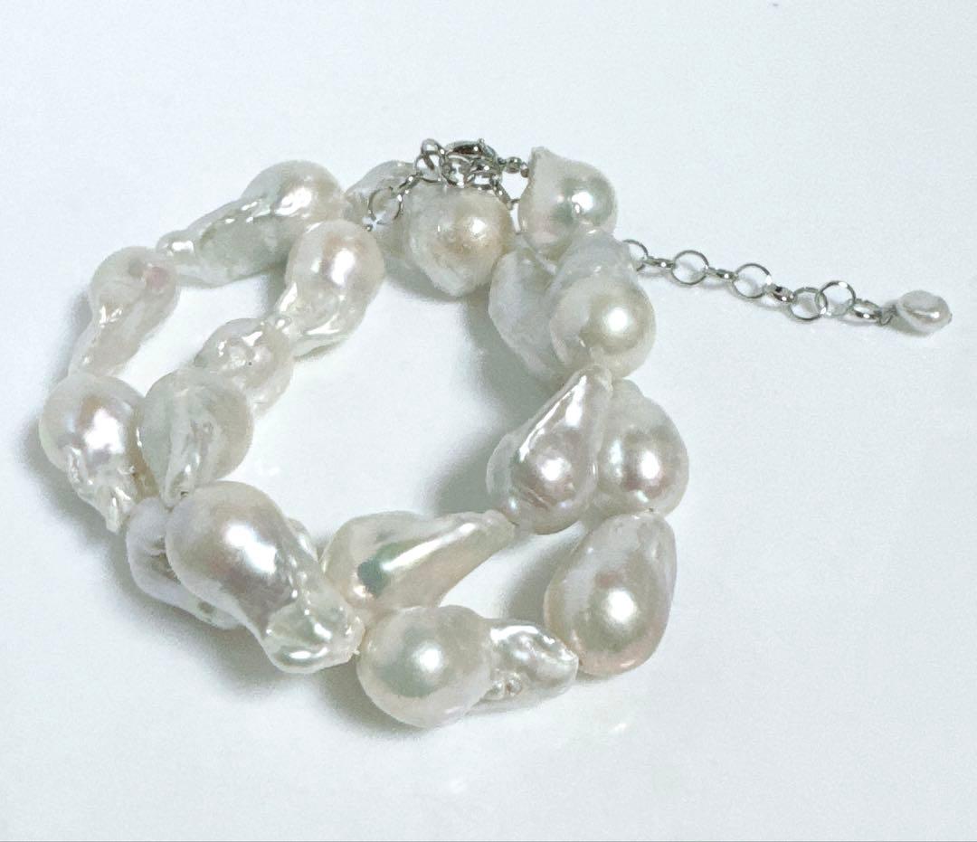 オイスターパール淡水パール美品オイスターパールネックレスNO25-2506