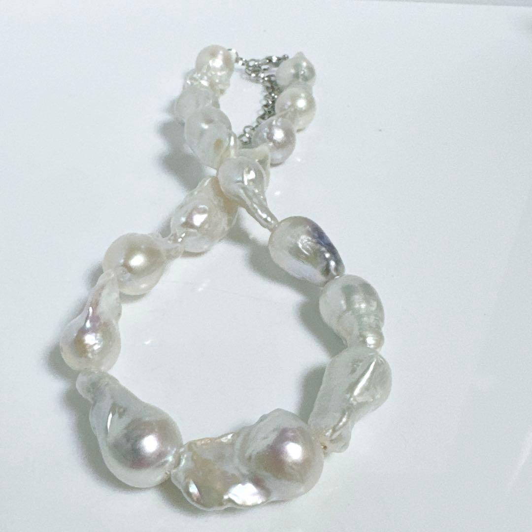 オイスターパール淡水パール美品オイスターパールネックレスNO25-2506