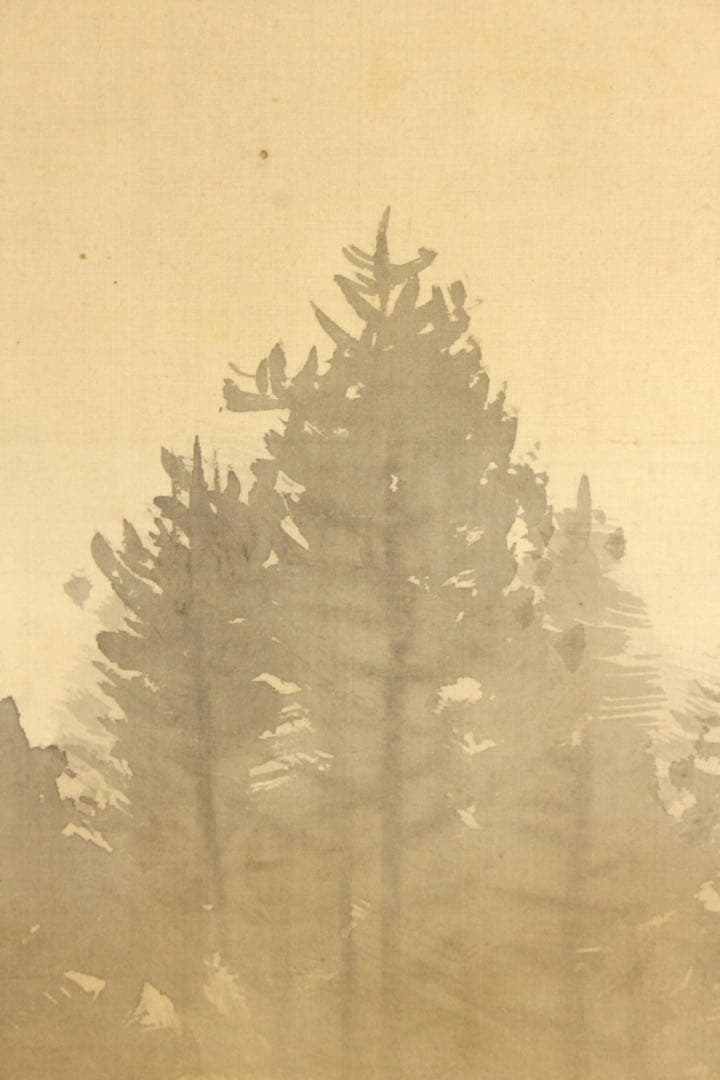 No5371 掛軸　大江良起　花見美人図　絹本着色　舞妓　古画　古美術　送料無料