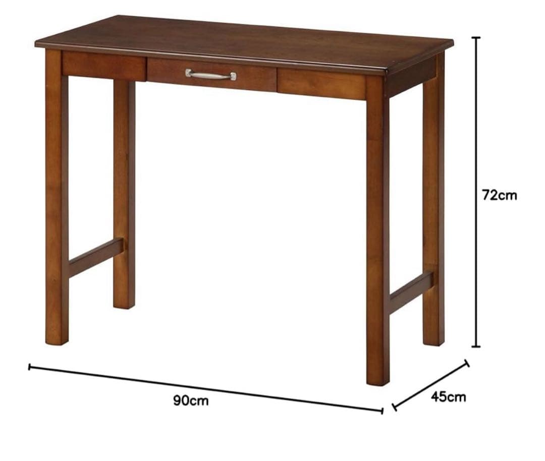 ブラウンのシンプルパソコンデスク　アンティーク風