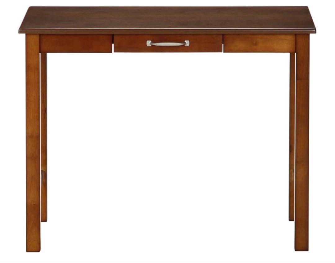 ブラウンのシンプルパソコンデスク　アンティーク風