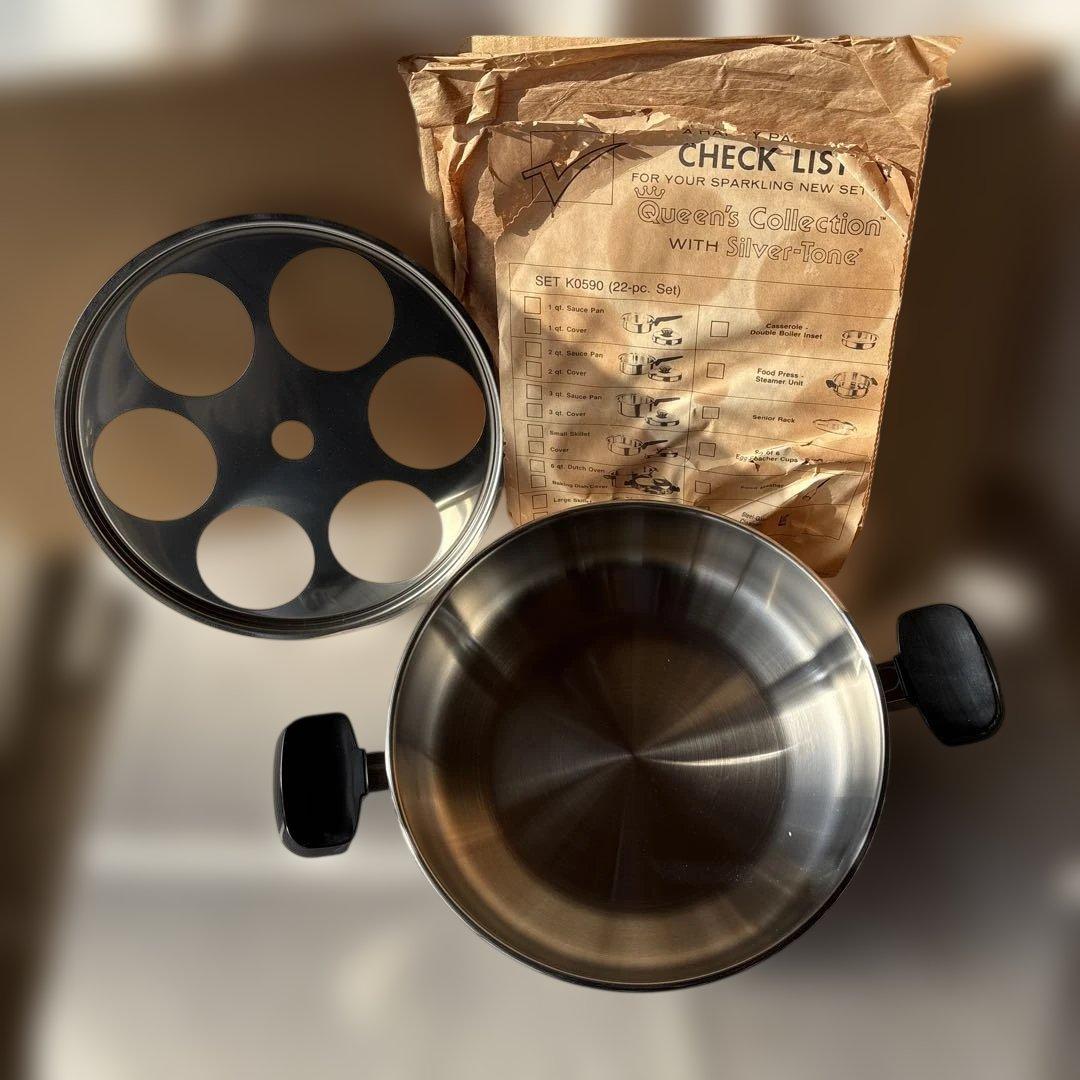 Queen's Collection Silver-Tone 鍋フライパンセット