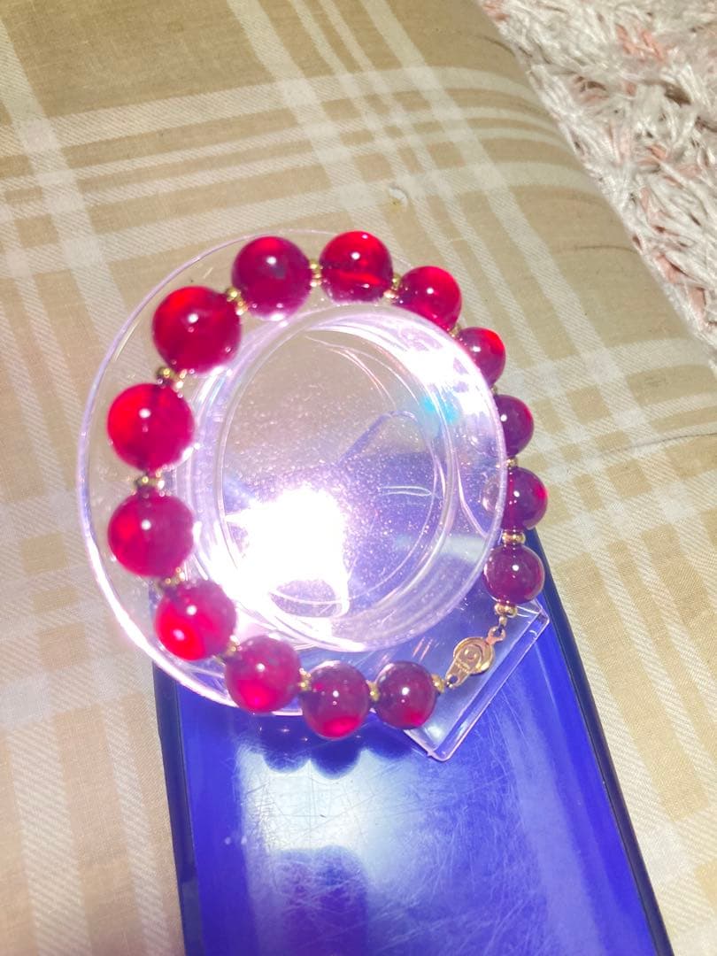 ⭐️希少真っ赤　ルビーブレスレット　ルビー天然石コランダム　パワーストーン　大玉