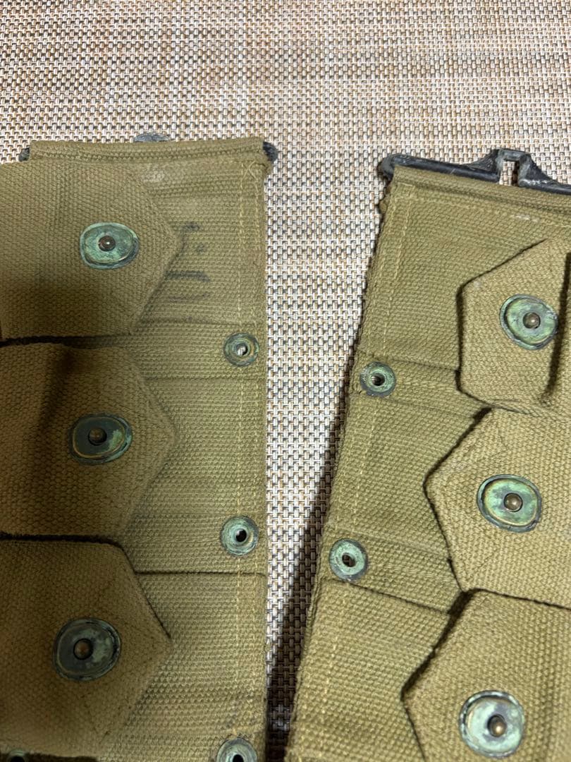 カーキ キャンバス 装備品ポーチ 10ポケット