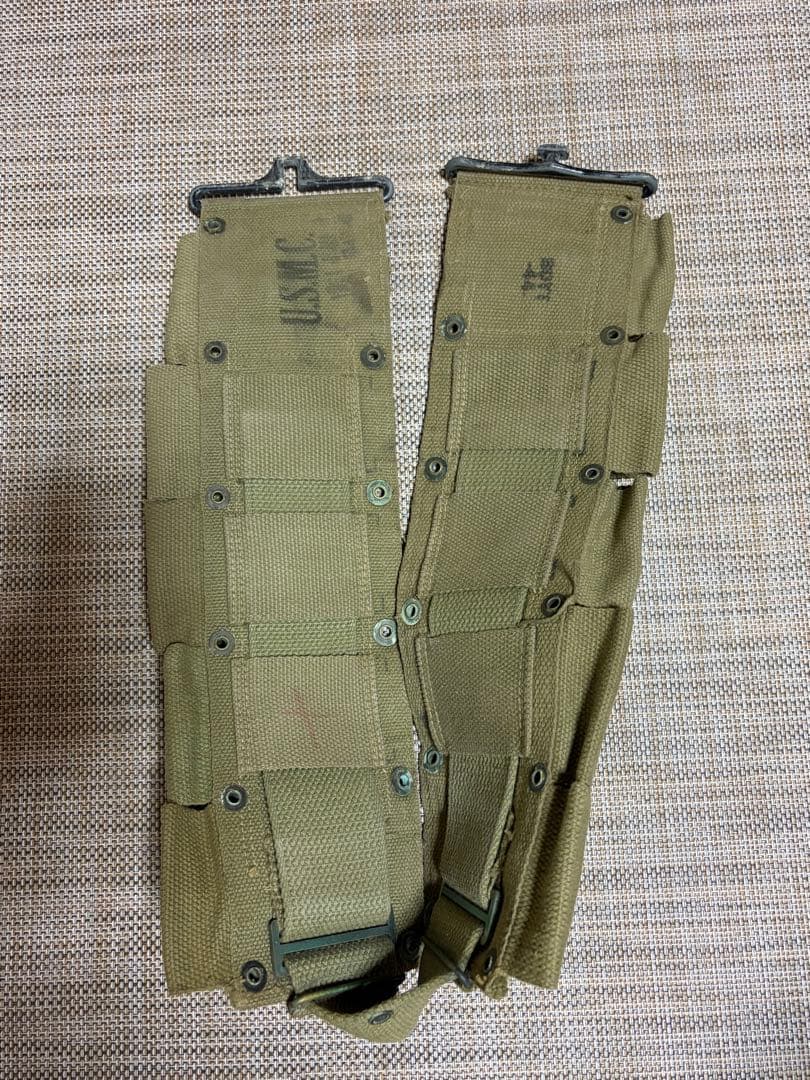 カーキ キャンバス 装備品ポーチ 10ポケット