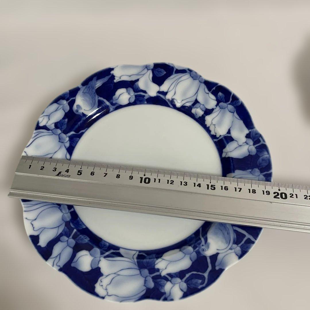 深川製磁　染付木蓮　ケーキ皿　有田焼