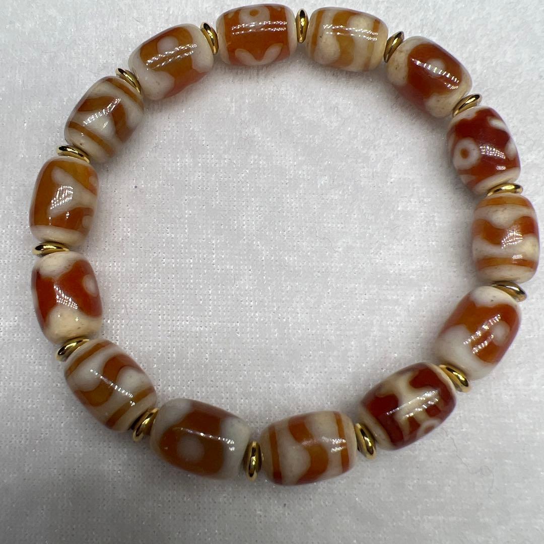 文玩堂：红肉天珠手链（贵人-虎牙-熊猫天珠）