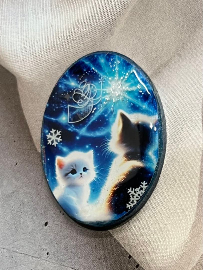 感謝価格(ㅅ´꒳` )キラキラ天使と親子ねこちゃん レジンヘアゴム