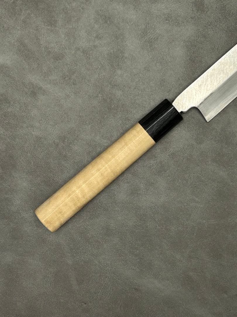 柳刃 包丁 240mm 安来鋼青紙２号 朴シノギ柄 ②