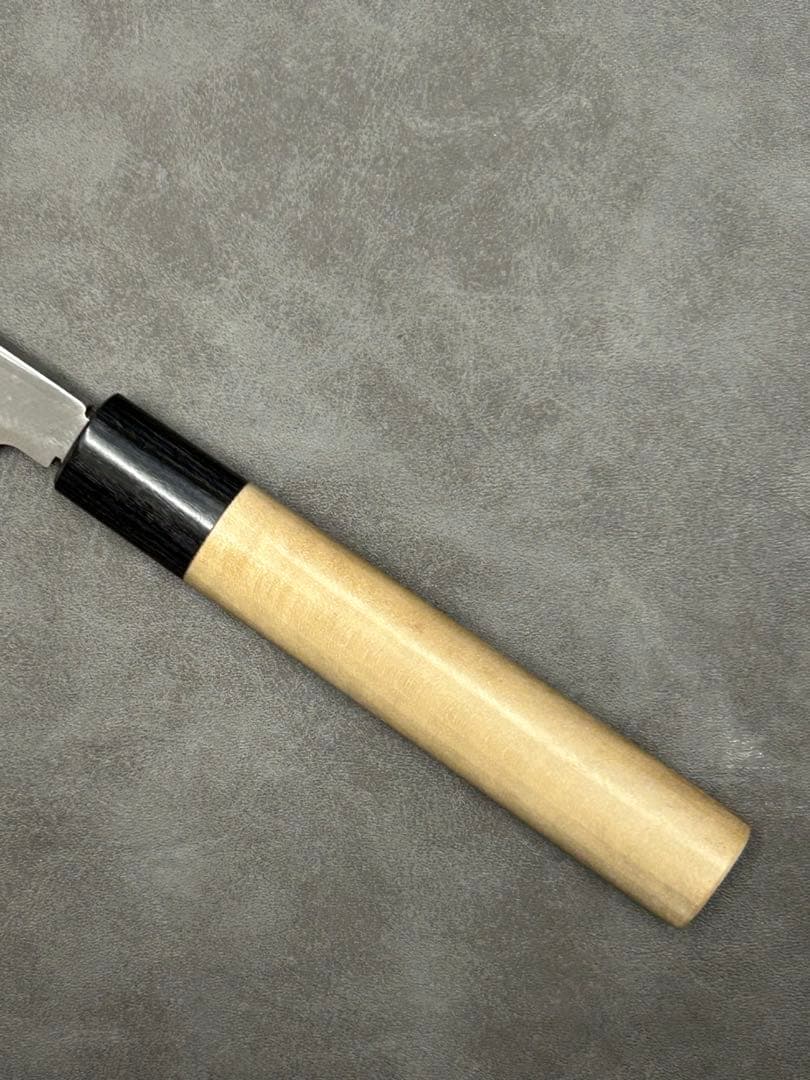 柳刃 包丁 240mm 安来鋼青紙２号 朴シノギ柄 ②