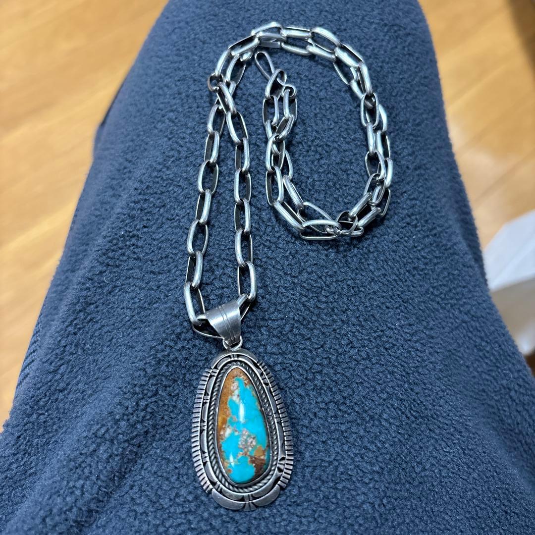 ナバホ　ターコイズシルバーペンダントネックレス