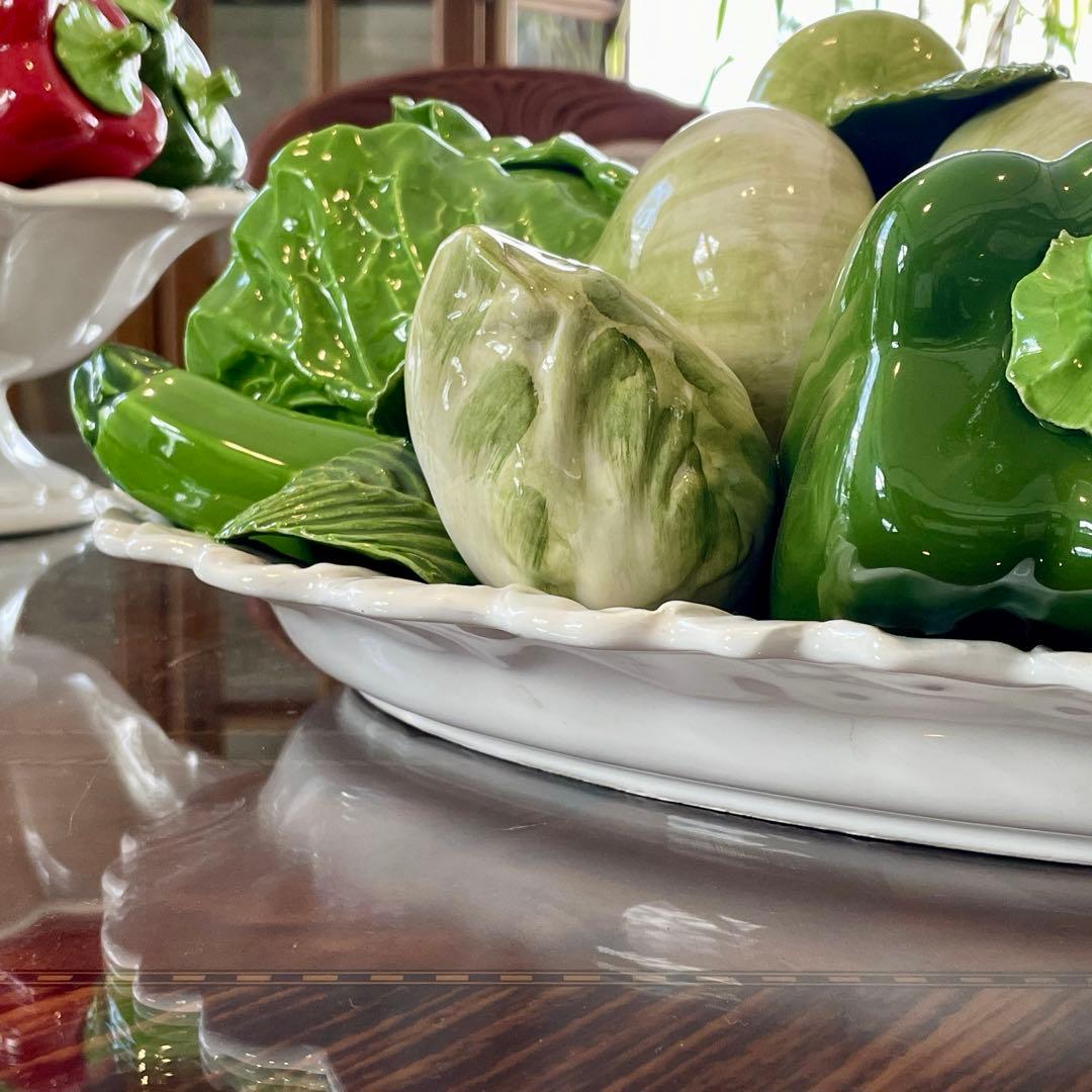 r129 希少 イタリア製 野菜の陶器製オブジェ リアルな造形美 インテリア雑貨