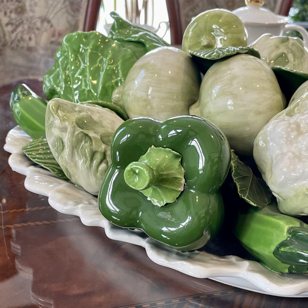 r129 希少 イタリア製 野菜の陶器製オブジェ リアルな造形美 インテリア雑貨