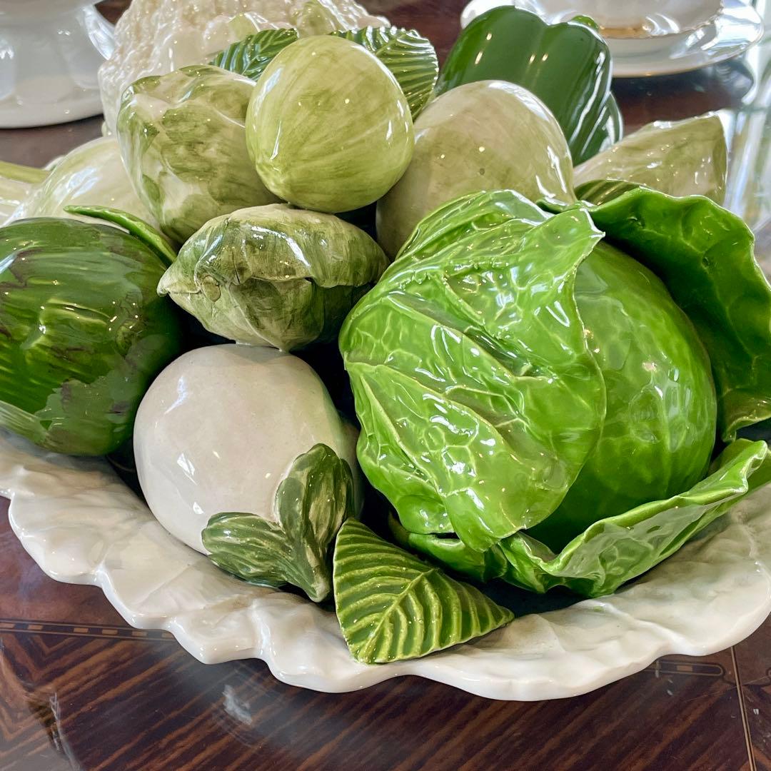 r129 希少 イタリア製 野菜の陶器製オブジェ リアルな造形美 インテリア雑貨