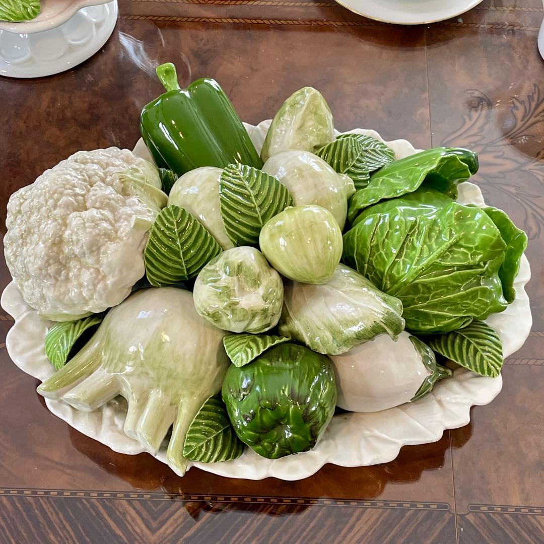 r129 希少 イタリア製 野菜の陶器製オブジェ リアルな造形美 インテリア雑貨