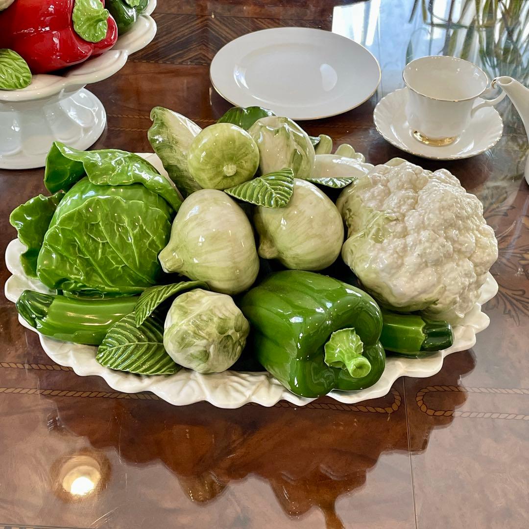r129 希少 イタリア製 野菜の陶器製オブジェ リアルな造形美 インテリア雑貨