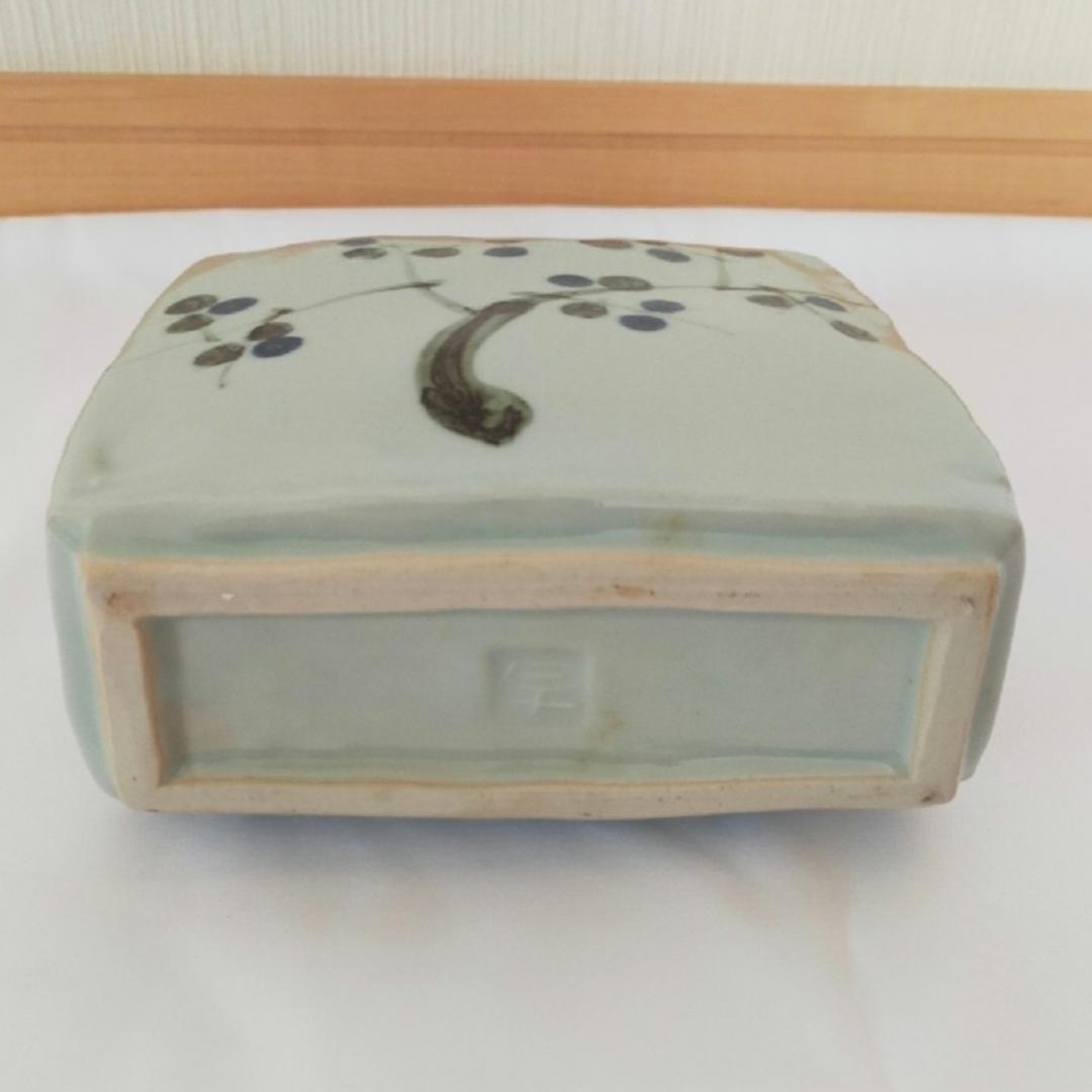 人間国宝　加藤卓男　美濃焼　平扁壺　高さ17cm　桐箱、由緒書付き