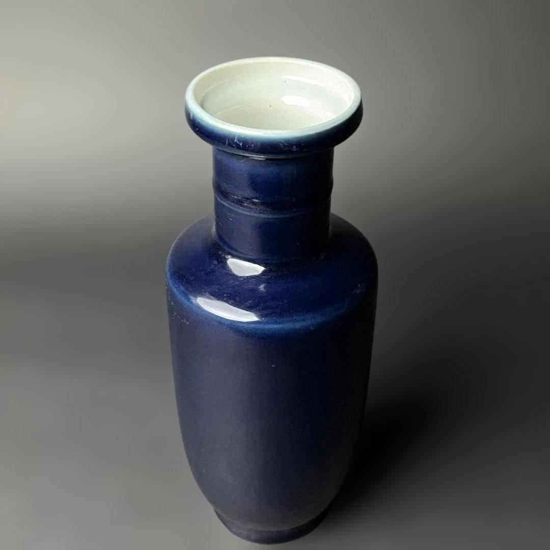 唐物 瑠璃釉棒槌瓶 大清康煕年製 款 中国美術 古玩 SH32