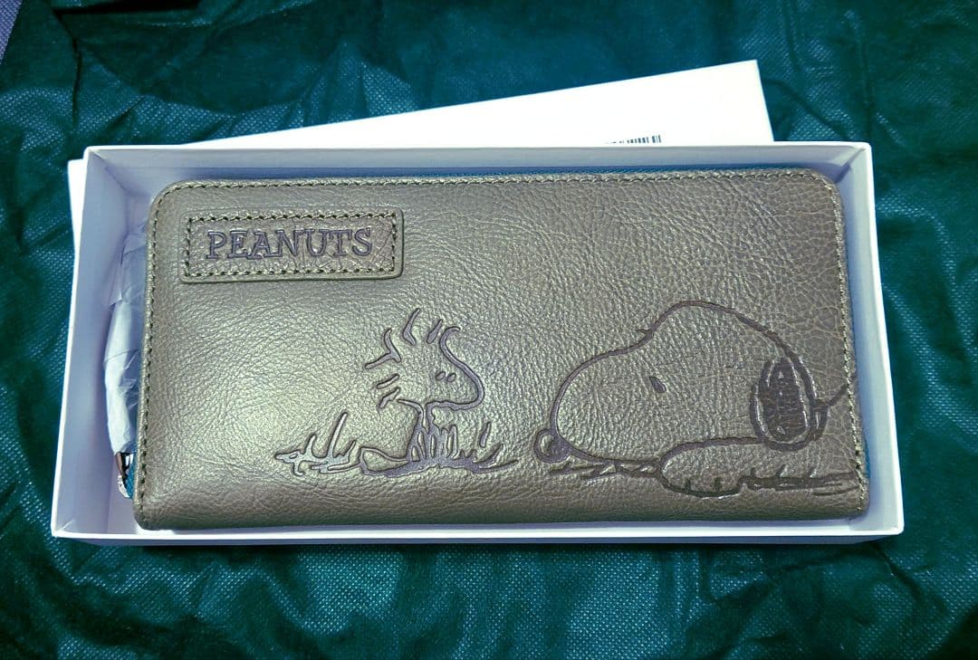 PEANUTS スヌーピー 長財布 グリーン