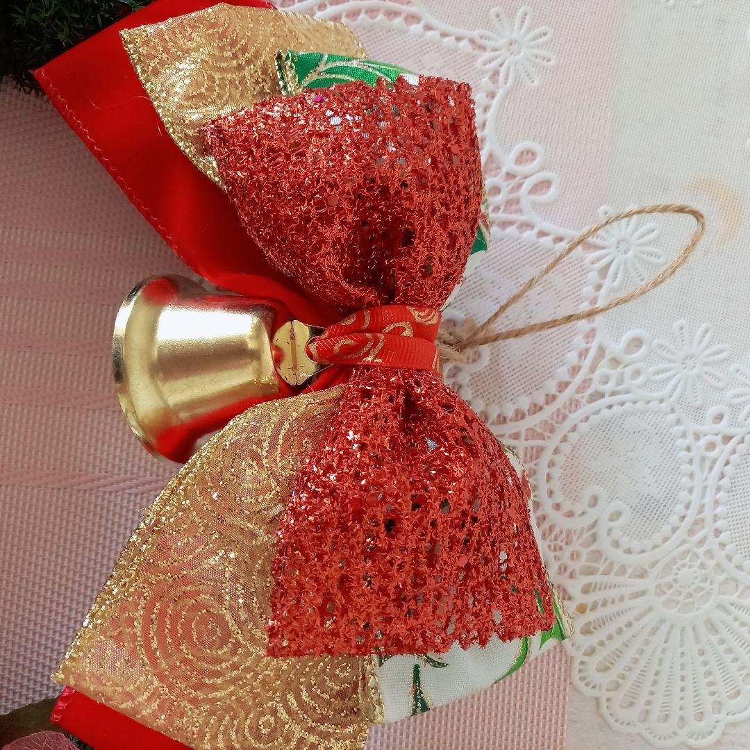 No141  真っ赤なバラとリンリンベル❄︎.*クリスマスリース❤︎ 2024