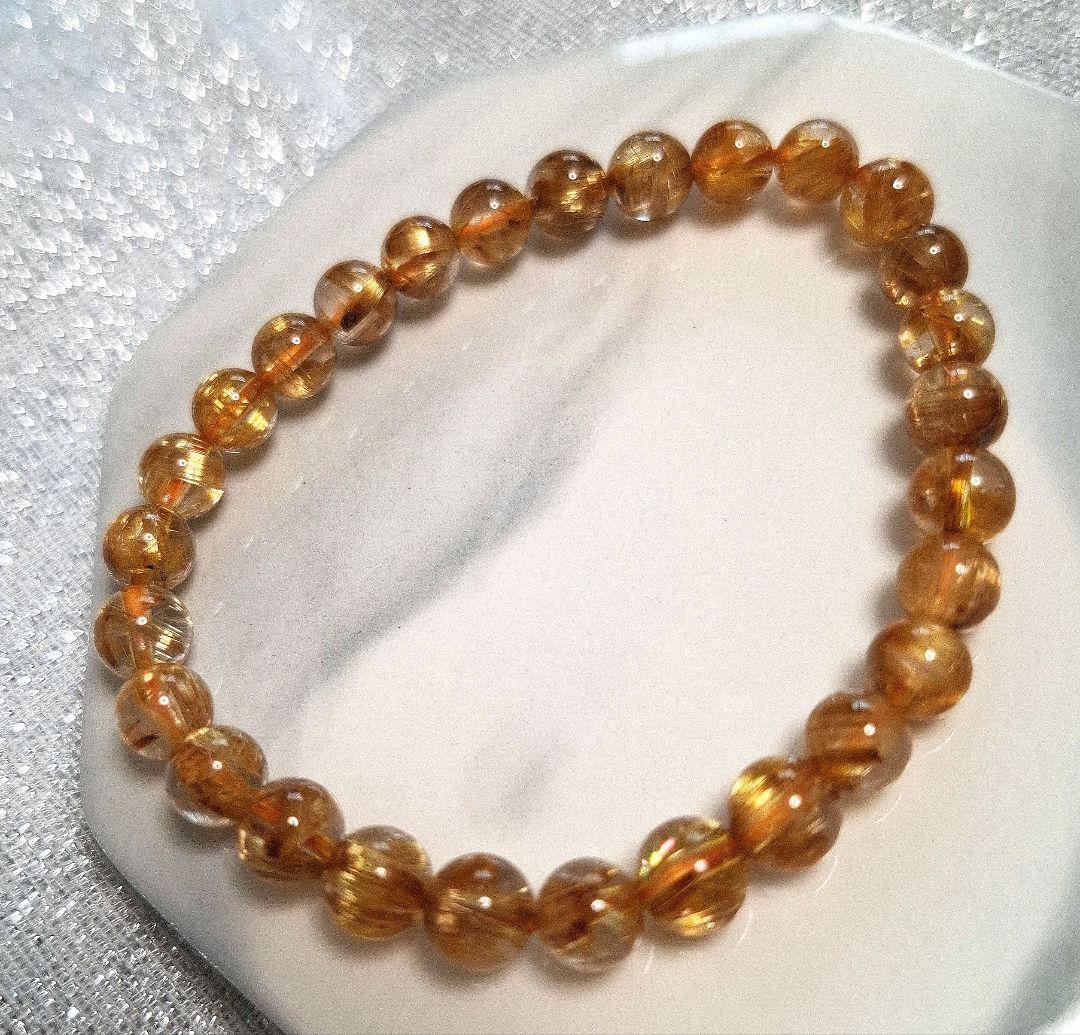 天然石 ルチルクォーツ ブレスレット