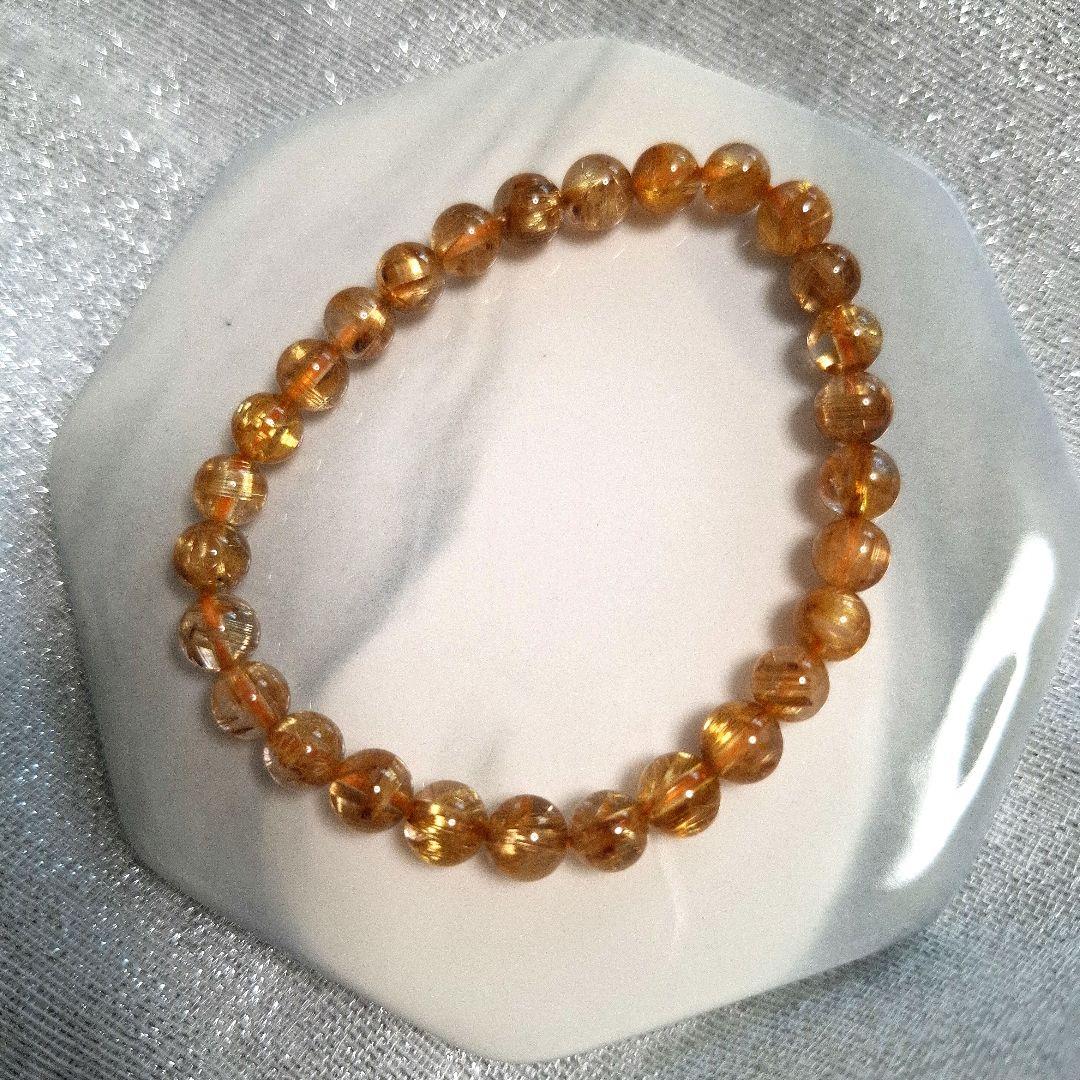 天然石 ルチルクォーツ ブレスレット