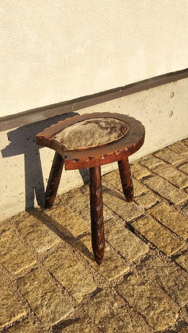 ヴィンテージ スツール ハラコ革