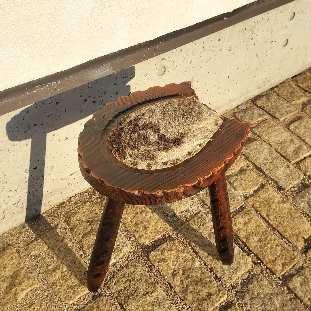 ヴィンテージ スツール ハラコ革