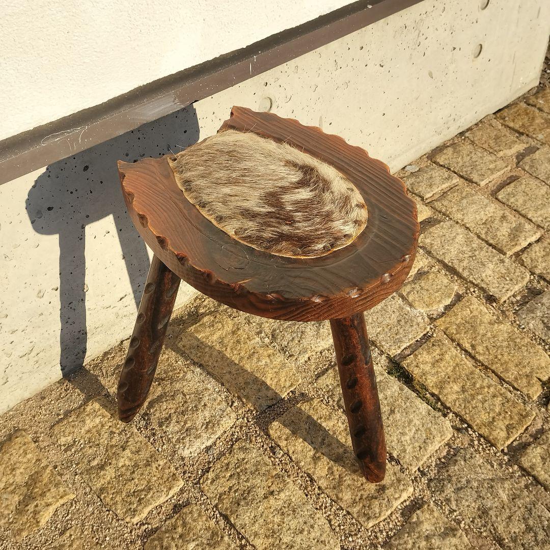 ヴィンテージ スツール ハラコ革