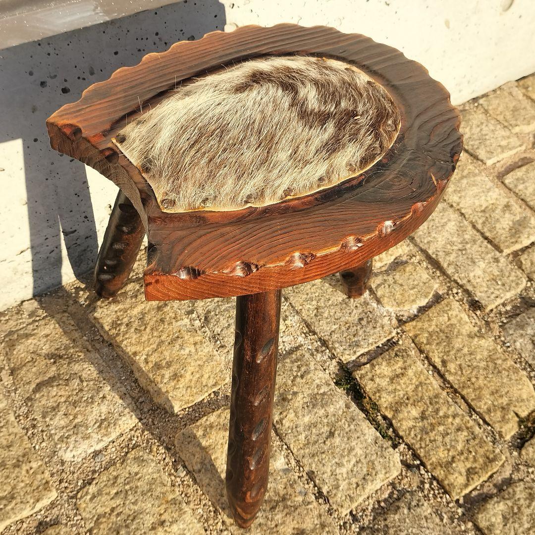 ヴィンテージ スツール ハラコ革