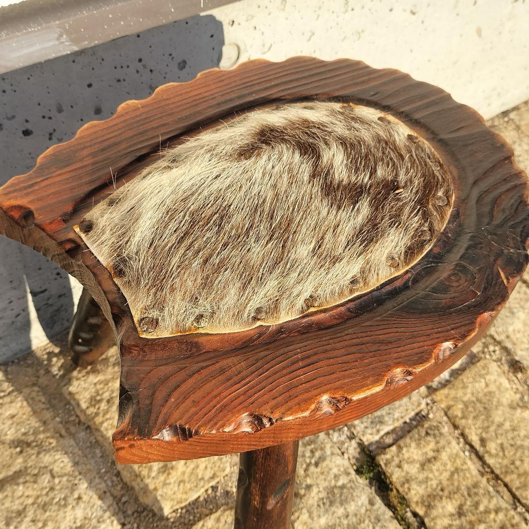 ヴィンテージ スツール ハラコ革